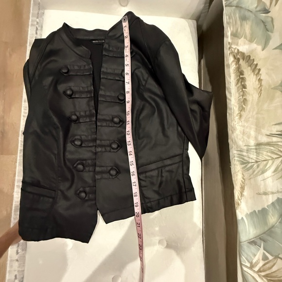 White House Black Market Black faux Leather Moto Jacket - Size 10 - Picture 10 of 10